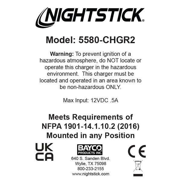 5580-CHGR2: Charger for XPR-5580 Series Lanterns - Image 3