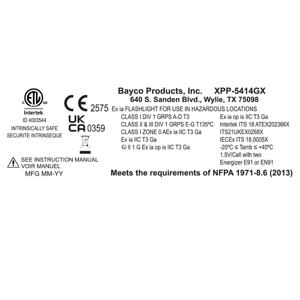 XPP-5414GX-K01: [Zone 0] IS Dual-Light Flashlight w/Tail Magnet & Kit - Image 12