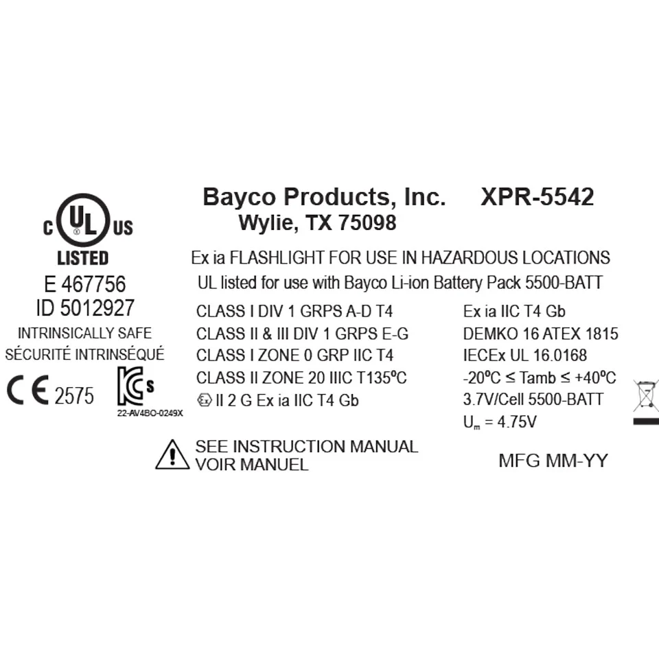 XPR-5542GMX: [Zone 1] IS Rechargeable Dual-Light Flashlight w/Magnet - Image 12