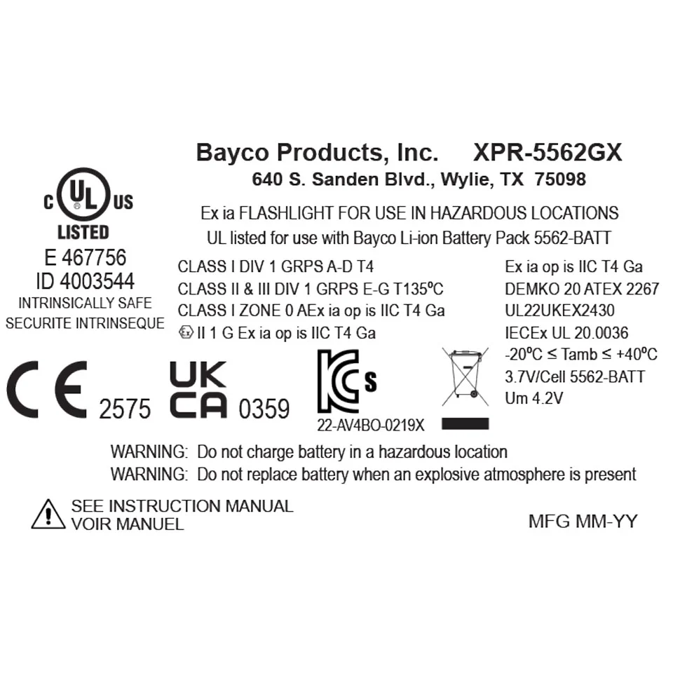 XPR-5562GX: [Zone 0] DICATA® USB IS Rechargeable Dual-Light Headlamp - Image 8